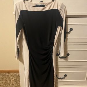 Lauren Ralph Lauren black and white long sleeve dress size 8